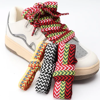Moda Lüks Marka Düz Ayakkabı Bağcığı Sneakers Dalgalı Ekmek Ayakkabı Bağcıkları Trend Ayakkabı Dantel Shoestrings Genişliği 1.5 cm / 2cm / 3cm Ayakkabı Bağı