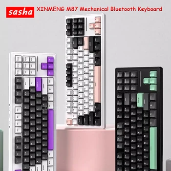 M87 Mekanik Bluetooth Klavye Tri Modu Kablosuz Oyun Keyset RGB Sıcak Swap Conta Pc Gamer Laptop Aksesuarları Masaüstü Hediyeler