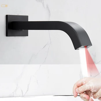Duvara Monte Akıllı Sensör Havzası Musluk Banyo lavabo musluğu İçin lavabo Bataryası Su Dokunun Lavabo Bataryası Şelale Havza Musluk
