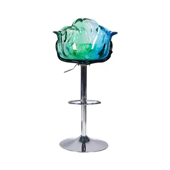 Nordic ışık lüks dönen petal reçine bar sandalyesi yaratıcı net ünlü kaldırma kristal epoksi reçine tek sandalye