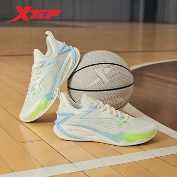 Xtep Qingxi 2.0 basketbol ayakkabıları Erkekler Şok Emme Düşük Üst spor ayakkabılar Yastıklama Kaymaz Destek Sneakers 877319120003