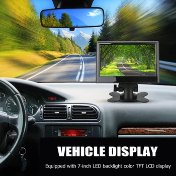 7 İnç TFT LCD renkli ekran Monitör Evrensel Güvenli Park Araba dikiz kamera monitörü Oto Aksesuarları Destek Araba Kamera