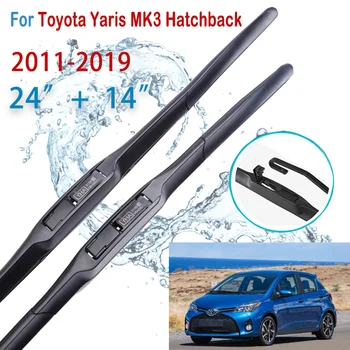 TOYOTA Yaris için MK3 Hatchback 2011-2019 Araba Ön Arka Cam Silecek lastikleri Yumuşak Kauçuk Cam Silecekleri Otomatik cam sileceği
