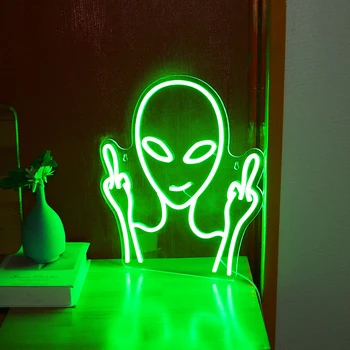 Alien Neon Burcu USB Powered Duvar Dekor için, Neon ışık burcu kısılabilir Oyun Odası Duvar Sanatı, anime Neon Burcu yatak odası için Adam