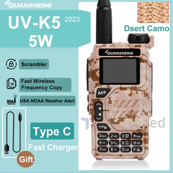 Quansheng UV K5 Walkie Talkie Taşınabilir Radyo Am Fm İki Yönlü Radyo Komütatör İstasyonu Amatör Ham Kablosuz Set Uzun Menzilli Alıcı