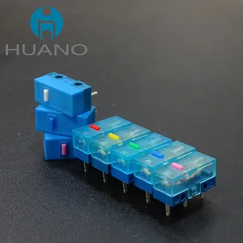 10 Adet Yeni HUANO Şeffaf Mavi Kabuk Mikro Anahtarı Kırmızı Sarı Pembe Yeşil Nokta 30M 60M 80M 100 milyon Dilsiz Fare Anahtarları düğmesi