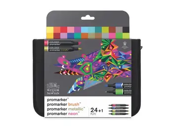 Winsor Newton Profesyonel çizim kalemi.24/48/96 renk promarker Serisi Seti.Animasyon boyama tasarımı için uygundur