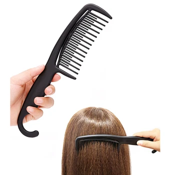 Pro 2 ADET Kuaför Tarak İsıya Dayanıklı Kadın İslak Kanca Kıvırcık saç fırçaları Pro Salon Boyama Şekillendirici Araçları Kaba Geniş Sivri Diş