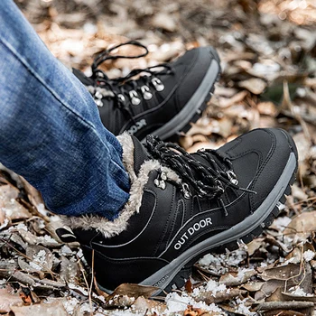 Erkek Ayak Bileği Patik Su Geçirmez Kış yürüyüş ayakkabıları Tırmanma Ayakkabıları Hafif Dantel-Up Açık Seyahat için