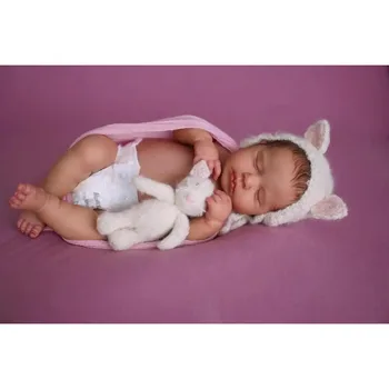 19 inç Tam Vücut Vinil Silikon Bebek Yeniden Doğmuş Bebek Yenidoğan Bebek Boyutu Loulou Bebek 3D Cilt Yüksek Kaliteli Hediye Şapka ve Oyuncak