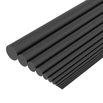 10 ADET Katı Çubuk Dış Çapı 1.5 mm Karbon Fiber Uzunluğu 1200mm Siyah