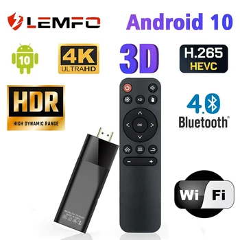 LEMFO Q6 akıllı TV çubuk mini PC Android 10 Çift Wifi 4K HDR10 2GB 16GB Mini TV çubuk mini PC Android 10.0 akıllı TV kutusu 1GB 8GB Medya Oynatıcı