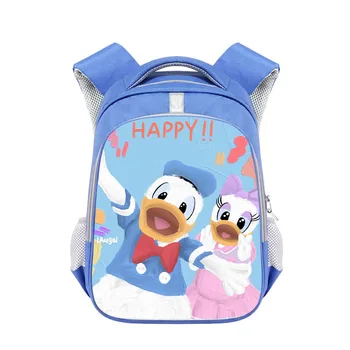 Disney Yeni Sırt Çantası Donald Ördek Mickey Mouse Baskı Yeni İlköğretim Okulu çocuk Moda Polyester Büyük Kapasiteli Sırt Çantası