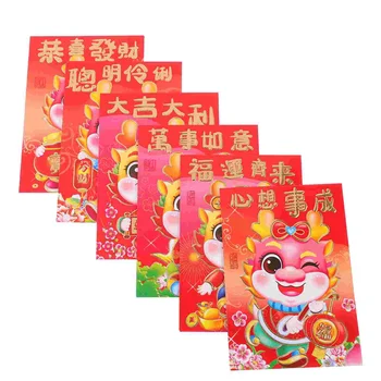 Kırmızı Zarflar Yılı Ejderha Hongbao Yaratıcı Bahar Festivali Yeni Yıl Şanslı Para Korusun Cep Süslemeleri