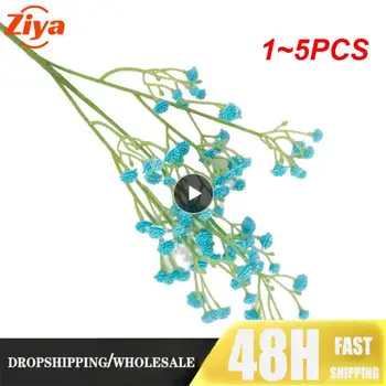 1~5 ADET 90 Kafaları 52cm Bebekler Nefes yapay çiçekler Plastik Gypsophila Çiçek Buketleri Aranjmanı Düğün Ev için