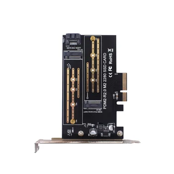 PCIE adaptör panosu Çift M. 2 NVME Pcıe 4X M2 SSD Adaptörü B / M Anahtar Desteği PCI Express 3.0 2230-2280 Sabit diskler