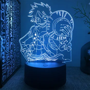 LED 3D Gece ışıkları Zoro Luffy Ace Anime lav Lambası Oyuncaklar Roronoa Gece Lambası Çocuk Yatak Odası Masa Lambası Ev Lampara Manga Hediyeler