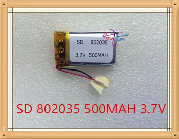 li-po Litre enerji pil 3.7 V lityum polimer pil 802035 500mAh MP3 MP4 kayıt kalemi kutusu küçük gösterge panelleri