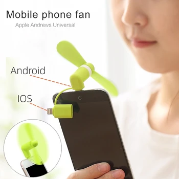 2in1 Tipi IOS mikro USB Mini Fan Radyatör İphone Samsung Xiaomi Telefonu İçin Mini Taşınabilir Cep Telefonları Tablet Küçük Fan