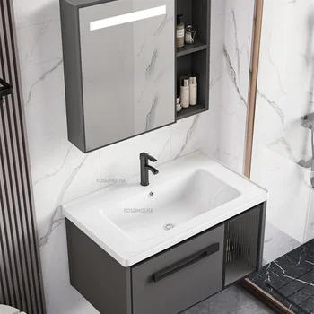 Modern Stil Seramik Banyo Dolabı Vanity Lavabo Kombinasyonu Lavabo Dolabı Banyo Mobilyaları depolama dolabı