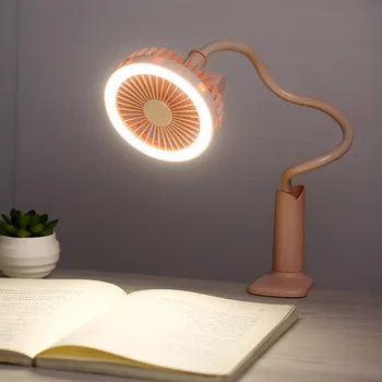 El Mini Taşınabilir Fan Çok açılı Katlanır LED Masa Lambası Aydınlatma Fonksiyonu Standı Fan Öğrenci Masaüstü Başucu