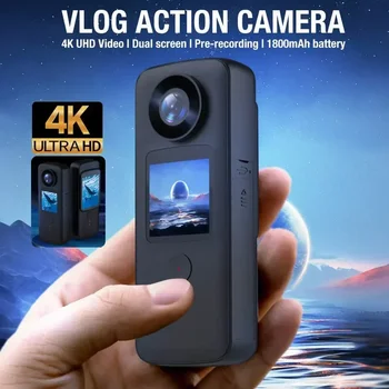 4K WiFi Anti-shake Eylem Kamera Çift Ekran 30m Su Geçirmez Dokunmatik Ekran Spor Kamera Seyahat Video Kaydedici Dalış Bodycam