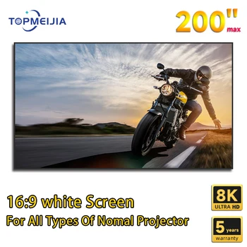 160 inç Sabit Çerçeve Sinema Beyaz 4K Projeksiyon Ekranı Ev Sineması full hd 1080p projeksiyon perdesi