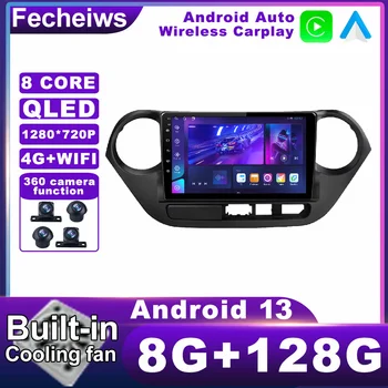 Android 13 Hyundai Grand İ10 2013-2016 Araba Radyo AHD QLED DSP Video Stereo 4G LTE Navigasyon GPS BT Multimedya Hiçbir 2din