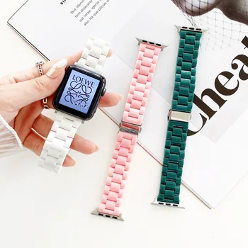 Ultra Şeker renkli Silikon Watchband Apple Ürünü için Akrilik Malzeme ile Yapılan iwatch bileklik Se Kayış 38 40 41 45 49 42 44MM