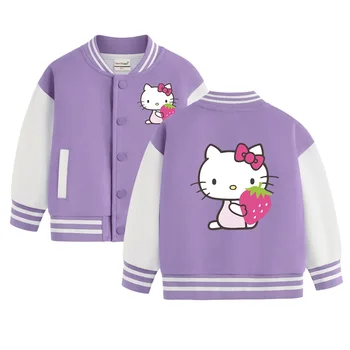 Sanrio hello kitty çocuk pamuklu ceket İlkbahar / Sonbahar Yeni Kız ceket Kolej Tarzı Hırka Rahat üst Giysi