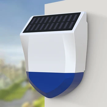 WiFi Açık Güneş Alarmı IPX5 Su Geçirmez Açık WiFi Güneş Siren Ev Güvenlik Alarm sistemi Bluetooth uyumlu