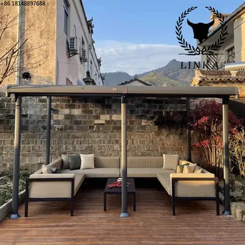 Özel gazebo açık avlu villa alüminyum alaşımlı tente modern basit yeni Çin tarzı güneş odası bahçe açık hava