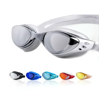 Su geçirmez yüzme gözlükleri Profesyonel Anti-UV anti sis lensi Galvanik Gözlük Yumuşak Ayarlanabilir Yüzmek Gözlük Yüzme İçin