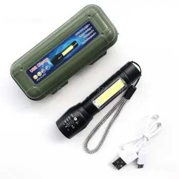 1 ADET Güçlü LED El Feneri Şarj Edilebilir USB 18650 Su Geçirmez Zoom Balıkçılık Avcılık 100000 Lümen Taktik El Feneri LED