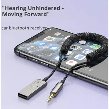 5.1 Aux Adaptörü Kablosuz Araç Alıcısı USB 3.5 mm Jack Ses Müzik Mic Handsfree Kiti araba hoparlörü