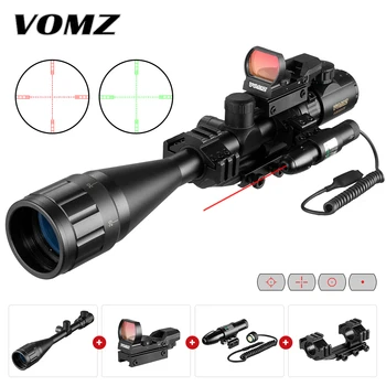 VOMZ 6-24x50 Avcılık Optik sight kırmızı nokta holografik taktik Kuyruk hattı lazer kombinasyonu Spotting kapsam tüfek avcılık için