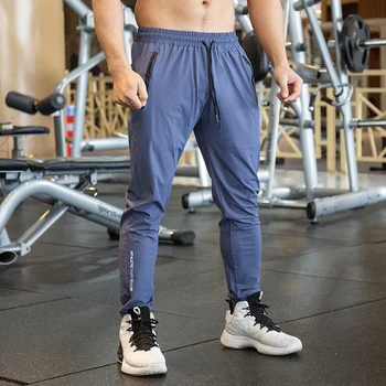 Yeni Bahar yaz Hızlı kuru elastik nefes Erkekler Koşu Pantolon Eğitim Pantolon Koşu Spor Salonu Egzersiz Spor sweatpants
