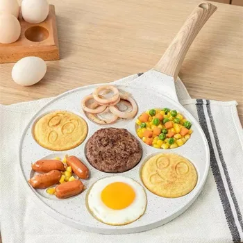 Maifanshi kaplı kızarmış yumurta artefakt hamburger gözleme tava kahvaltı gözleme elektromanyetik fırın gaz evrensel kızartma tavası