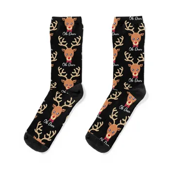 Sevimli Ren Geyiği - Oh Geyik-Komik-Mutlu Noeller! Çorap çorap lüks Termal çorap erkek kış şeffaf çorap Çorap Erkek kadın