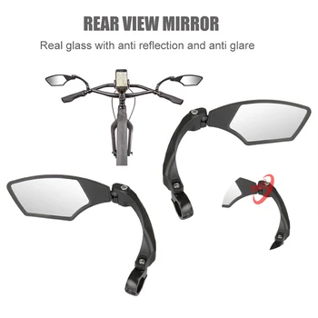 Parlama önleyici dikiz aynası Bisiklet Gidon Aynaları Elektrikli Bisiklet Aynası Bisiklet Gidon 360° Dönme Anti-Şok Bisiklet Aynası