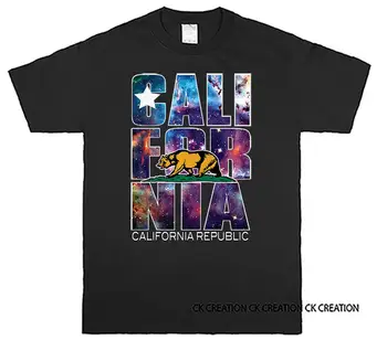 Cali Ayı Galaxy Ayı Kaliforniya Cumhuriyeti Grafik T-shirt Tee