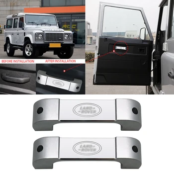 Land Rover Defender 110 130 için Landrover 90 Araba İç Alüminyum alaşım siyah Kapı Kolu Trim Aksesuarları YENİ Otomatik