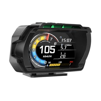 OBD + GPS HUD Yakıt Tüketimi Dijital Kilometre Aşırı Hız Alarmı Su Sıcaklığı Takometre lcd ekran Yağ sıcaklık ölçer