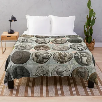 Roma Paraları Atmak Battaniye Tasarımcıları Dekoratif Yatak Uyku Tulumu Flanel Battaniye