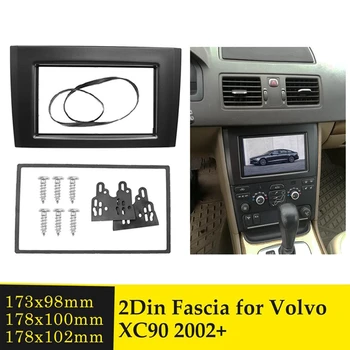Siyah Radyo Fasya Çerçeve Volvo XC90 2002 + Dashboard Video DVD Oynatıcı Paneli Çerçeve Montaj Trim Adaptörü Çerçeve