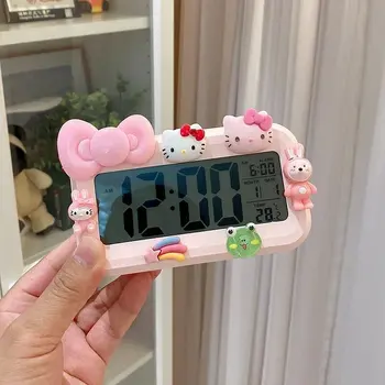 Kawaii 5 inç Sanrioed Benim Melodi Hello Kitty Anime Elektronik çalar saat Karikatür Sevimli Bebek Yaratıcı Uyandırma Artefakt Kız Hediye
