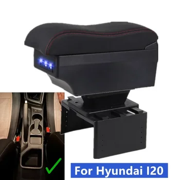 Hyundai İ20 için Kol Dayama Kutusu Hyundai İ20 Araba Kol Dayama Kutusu Merkezi saklama kutusu İç Güçlendirme USB araba şarjı Aksesuarları