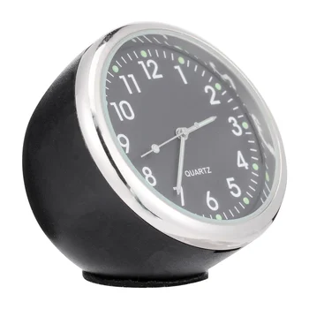Araca monteli Mini saat Araba saati Gösterge paneli ışıklı kuvars saat (Siyah)