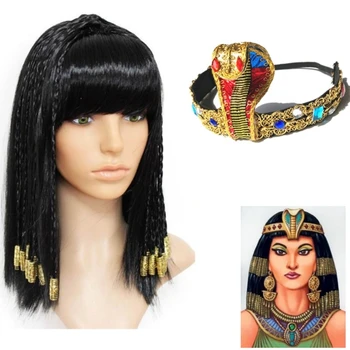 Cadılar bayramı Partisi Mısır Kafa Bandı Genç Yetişkin Fotoğraf Çekmek Hairband Yılan Dekorları Altın Rengi Kleopatra Saç Çember B85D