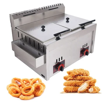 Ticari Tezgah Üstü patates kızartma makinesi Kullanımı Burger Gaz Fritöz 5 Litre Propan Yakınımda Satılık